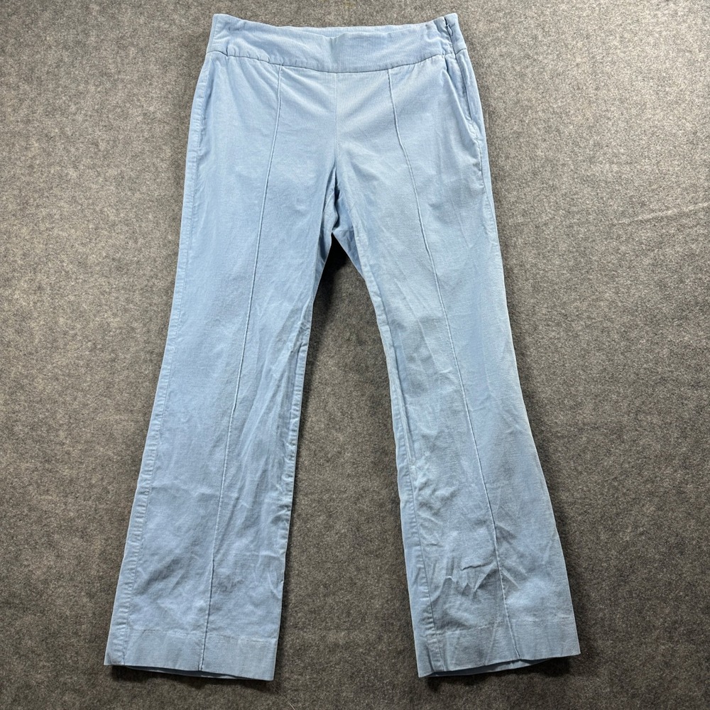 J.McLaughlin Corduroy Pants Women 6 Blue Side Zip Front Seam Stretch‎